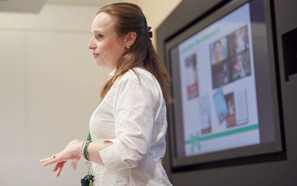 Woman giving a presentation